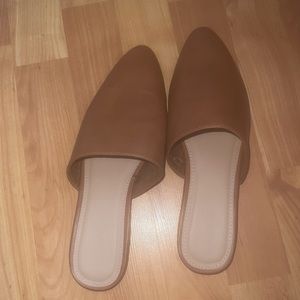 Brown low mules